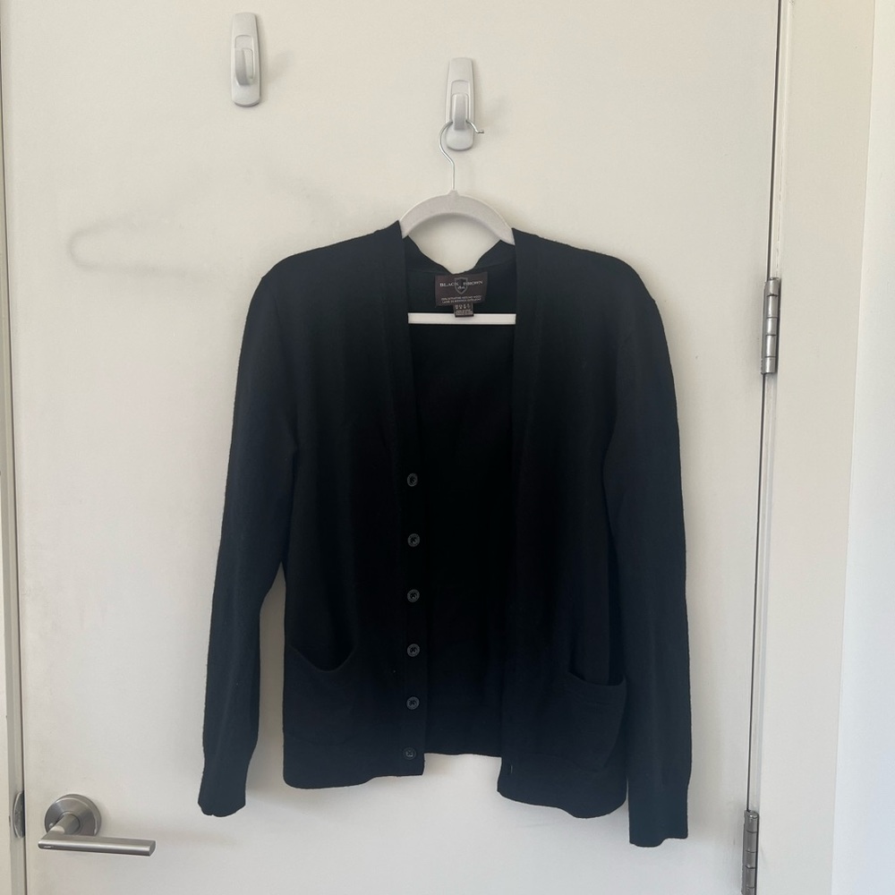Black Brown 1826 Wool Cardigan
